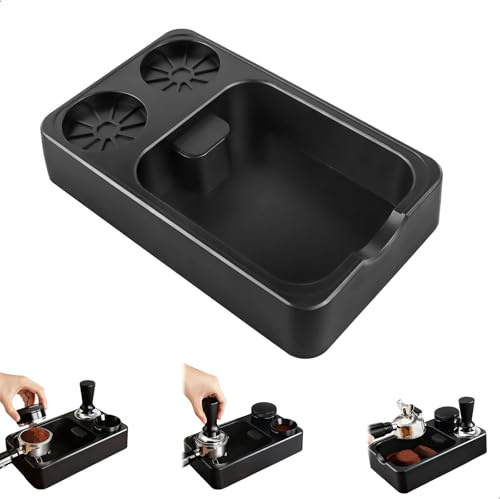 lemgyiamz Knock Box, Battifondi Caffè, Pressino Caffè, Bar Accessori Macchina Caffe per Accoglienti CucineRistoranti Contenitore, 4 Base in Gomma Antiscivolo, Nero