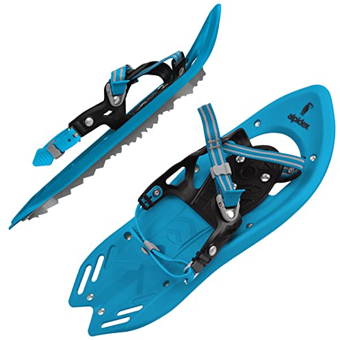 ALPIDEX Racchetta Neve Bambini Misura Scarpe 26-38 Peso Bambino 20-55 kg, Colore:Puffo da neve senza bastoncini