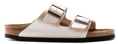 Birkenstock Arizona Birko blomma, unisex strandsandaler och poolskor, - Graceful Pearl White - 39 EU
