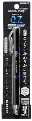KOKUYO Mechanical Pencil, Enpitsu Sharp Type Mx Metal Grip, 0.7mm (PS-P502B-1P), Blue