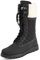 Polar Damen Kunstpelz Warm Thermal Wasserdicht Draussen Gehen Schnee Winter Gummisohle Wadenstiefel - Schwarz/Beige Lammfell - UK8/EU41 - YC0600