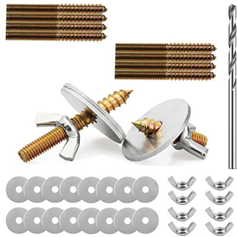 KeaJuidy Support de Mangeoire pour Cage à Oiseaux Perchoirs Accessoires Matériel 16 Pinces 8 vis 8 boulons 1 Perceuse pour Retenir l'eau à Remplacements Métal Planche Fixation Double Tête