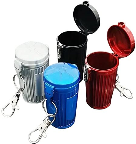 Lajiakoy® Cendrier de Poche Portable Mini Cendriers de Cendrier de Poche Compact en Acier Inoxydable pour le Voyage, Cendrier Anti Odeur à l'épreuve du Vent (Bleu)