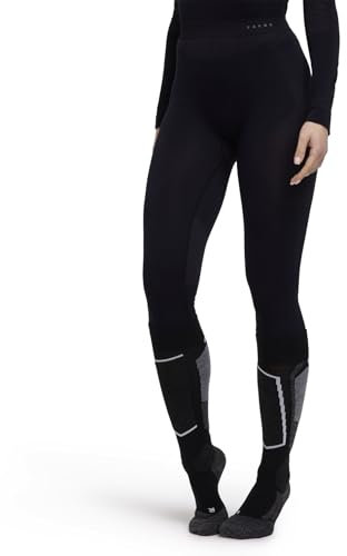 FALKE Damen Baselayer-Hose Warm 3/4 W Ti Funktionsmaterial schnelltrocknend 1 Stück, Schwarz Black 3000, M