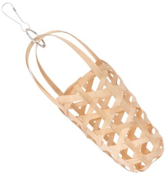 BESPORTBLE 2pezzi Cestino Per Pappagalli Da Foraggio Legno Con Gancio Giocattolo Per Uccelli Per Esercizio e Salute Orale Accessorio Pratico Per Pappagalli e Pulcini Giocattolo Resistente e