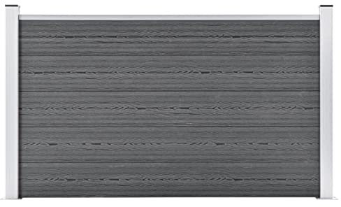 Sufrk Valla de jardín de WPC Gris 180x105 cm Vallas Jardin Exterior celosias para Jardin cerramiento Jardin Exterior
