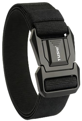 Windfromort Cinturón Táctico - Táctico Hombre 3,8 cm - Cinturón de Lona de Nailon Resistente con Hebilla de Metal de Liberación Rápida - Para Uso Diario, Electricistas, Montaña, Escalada, Caza