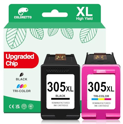 COLORETTO 305XL Cartucce per HP 305 XL Deskjet 2820e 2800e 4220e 2810e 2820 4222e 2821e 2822e 2823e 4230e 4210e 4200e 2700e 2720e 2721e 2722e 2723e 2724e 2755 Cartucce per HP 305 Nero e Colore
