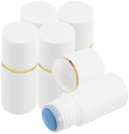 LALADEFIEE 5pcs 20ml Refillable Applicator Bottles with Sponge Head for Cosmetic Lotion and Essential Oil, Plastic Liquid Sponge Container for Travel and Facial Use