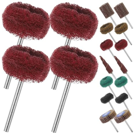 QUMIIRITY Kit 50 Pezzi Mole Abrasive Lamellari per Trapano, Ruote Abrasive Doppio Strato per Levigatrice a Tamburo, Adatte per Acciaio Inox, Ceramica e Vetro, Uso Domestico e Professionale