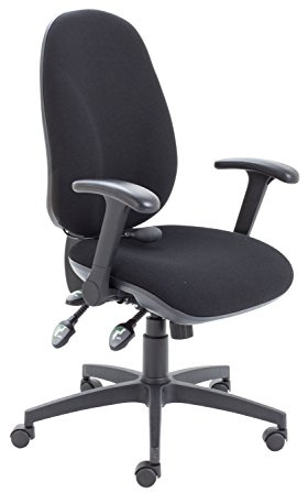 Office Hippo Physio Approved Desk Chair, Ergonomic Home & Office Chair With Adjustable Seat, Back & Lumbar Pump For Comfort & Support, Computer Chair With Flip Up Arms - Black