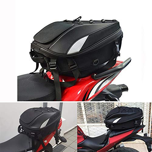 JFG RACING Hecktasche Rucksack,Ruecksitz Tasche Satteltasche Doppelter Einsatz Motorrad Rucksack Wasserdicht Gepäck Taschen Motorrad Helm Tasche Aufbewahrungstaschen