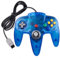 miadore Contrôleur N64 rétro 64 bits, manette de jeu de manette de jeu filaire pour console N64 système N 64, bleu clair