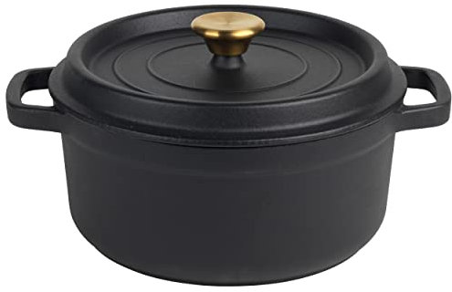 Russell Hobbs RH02524BEU7 Gusseisenhalstopf mit Deckel, 24cm ml, geeignet für Induktion, Chargenkocher für große Familien Suppen/Auflauf, ofenfest bis 240 °C, 3.4 l, ausgezeichnete Wärmespeicherung
