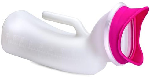 Urinals for Women and Men 1000ML Urine Bottles Male Spill Proof Easy Grip Handle Leakproof Portable Urinal Toilet with Female Urinal Attachment Travel Urinal Reusable Unisex Pee Bottle Container