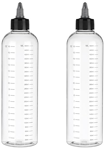 2 stycken håroljapplikator, 500 ml plast hårfärgningsmedel, klämflaska, transparent doseringsflaska, håroljesapplikator med roterande spets och proportionell skala för frisörsalong och hårvård