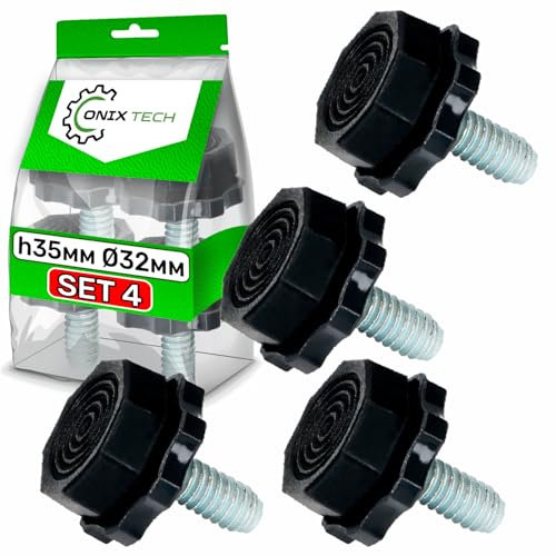 4 Piezas Pie de Goma Ø32 para Lavadora con Código Original 2005600200 2912700500 2912701400 para Arcelik para Beko - Garantía de 5 Años - ONIX TECH