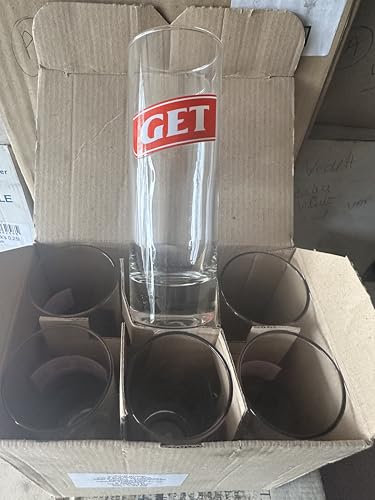 Générique Lot 6 verres digestif GET - DECOR ROUGE 25 cl, neuf