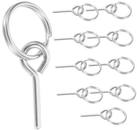 SHINEOFI 10pièces Lot de Anneaux De Connexion Métalliques pour Tente Extérieure Goupilles De Fixation pour Corde De Camping Outils De Tente