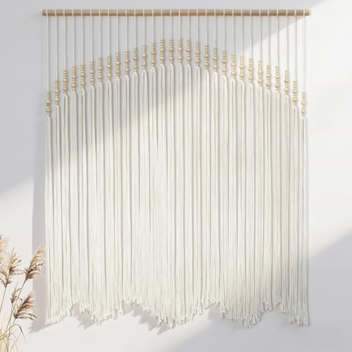 Betylifoy Tapiz Decorativo Pared, Grande Beige Tapiz de Borla Macrame Pared Tapices de Pared para el Hogar Decoracion Pared