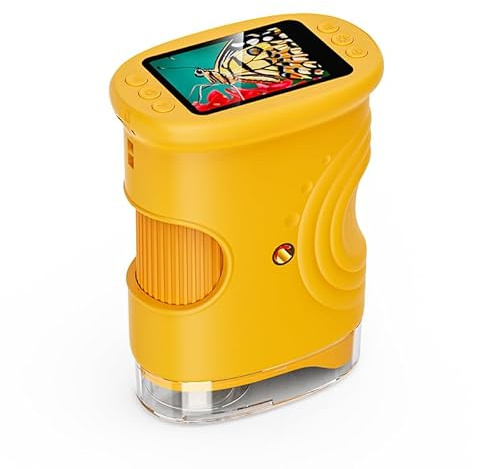Yonea Le Microscope des Aventuriers Microscope numérique Enfant 2 Pouces IPS, 1000x, 8 LED, Rechargeable - Outil d'exploration Scientifique dès 3 Ans