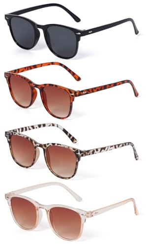 InfiniZer 4 Pairs Sunglasses for Women Retro Ladies Polarized Sunglasses UV400 Protection