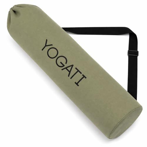 YOGATI® Bolsa Esterilla Yoga | Funda Sintética Algodon para Mat, 19x80 cm | Resistente y Ligera Bolsa Alfombrilla Yoga, Yoga y Pilates en Cualquier Lugar. Verde