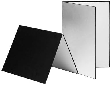 BRRNOO Riflettore Fotografico, Accessori Fotografici Diffusore di Luce con Supporto Leggero Pieghevole A3 Cartone Fotografico 3 in 1 per Prodotti Gioielli Cosmetici Fotografia di Alimenti (A3)