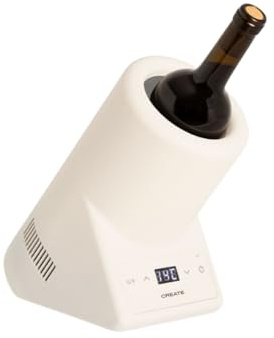 CREATE/BOTTLE COOLER/Enfriador de botellas de vino con temperatura regulable blanco roto / Ø9 cm botella, control de temperatura, pantalla LED, termómetro NTC, memoria última temperatura, 87W