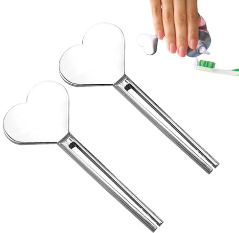 Spremidentifricio in metallo - Chiave per strizzare tubi in acciaio inossidabile da 2 pezzi, rullo per pasta, spremitore manuale per tubi per crema, salvamano | di colla per tinture per capelli c