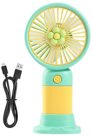 Portabel handfläkt Med Bas USB-Återuppladdningsbar Tyst Sommarverktyg