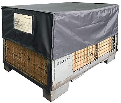 QUICK STAR Gitterbox Abdeckung 125x85x50cm Grau Schutzhaube Abdeckplane Staubschutz Palettenmöbel