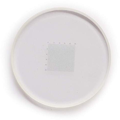 MUHWA 0.01mm Stage Micrometer Microscope Eyepiece Ocular Micrometer (0.5mm Grid, White, PE)
