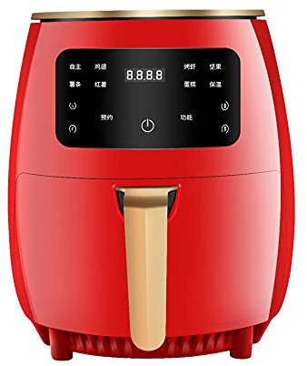 JMSL Household Air Fryer-Intelligent Oil-Free Multi-Function Fryer Oven-Rapid Air Circulation Adjustable Temperature Control 60-Minute Timer 4.5L,Red