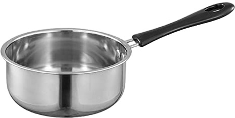 perfk Stainless Steel Small Saucepan Butter Warmer Non Stick Porridge Cooking Pot Baby Breakfast Pot Cookware Milk Pan for RV,