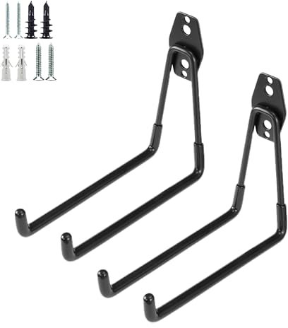 PYBTOOL Garagenhaken, robuste Garagen-Aufbewahrungshaken für Mehrzweckzwecke, Stahl-Wandmontagehaken, Gartenwerkzeug-Aufbewahrungsorganisator (Large U 2PC)