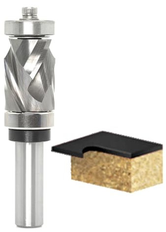 Akylin Ultra-Perfomance Compressiom Spiral Flush Trim Router Bit 1/2 Shank, Top & Bottom Bearing Router Bit 3/4 Cutting Dia, 1-3/16 Cut Height, Pattern Template Trimming Cutter, -12.7 * 19.05