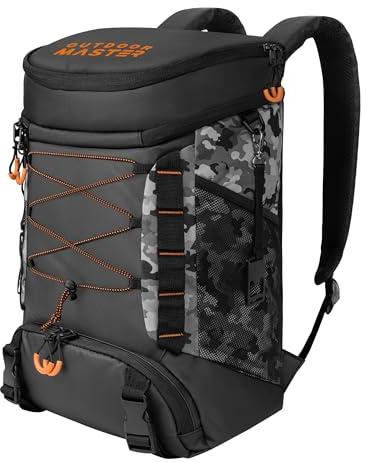 OutdoorMaster Cooler Backpack with Leak-Proof Design, 2 Insulated Compartments Portable Thermal Bag for Camping, Beach, Travel, Lunch, Drink, Ice - Upgrade, 26L