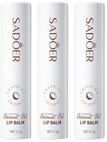 3 Stück Coconut Lippenstift, Lippenbalsam Coconut Lippenpflegestift Lipgloss langanhaltend nahrhaft Lippenpflege Crystal Jelly Lippenstift pflegender Lippenpflegestift für trockene Lippen