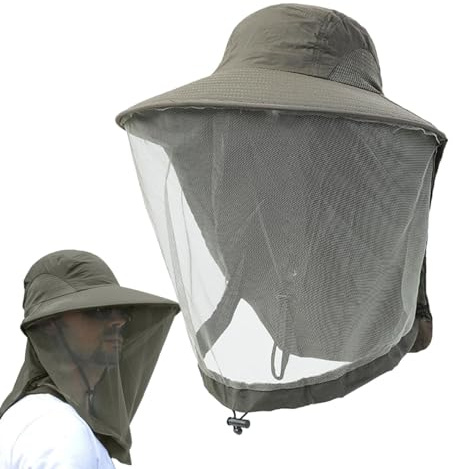 Murman Chapeau Moustiquaire UPF50+ Chapeau De Brousse Chapeau De Soleil avec Moustiquaire Chapeau en Voile De Maille De Nylon pour Hommes Femmes | pour Pêche en Plein Air, Randonnée Et Jardinage
