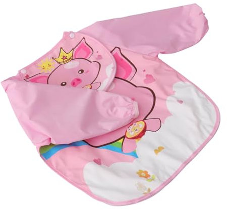 KOMBIUDA Praktisches Essschürze Wasserdichtes Lätzchen Für Kleinkinder Bequemes Design Mit Cartoon-muster Zum Malen Und Spielen Mit Großer Fronttasche Für Spielzeug Zubehör