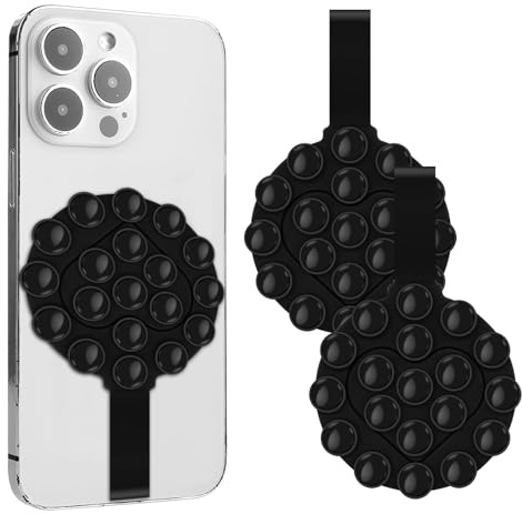 2 stycken silikon mobiltelefon nopphållare baksida kompatibel med iPhone 16/15/14/13/12-serien, sugkoppar mobiltelefonhållare sugkopp kompatibel med iPhone MagSafe, mångsidig smartphone-hållare