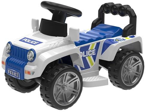 EVO Electric Ride On 4x4 Police Truck | Electric Police Vehicle | 6V Battery Powered Kids Motorised Toy Vehicle Ride On | Pedal Driven Quad Bike With Footrests | 2+