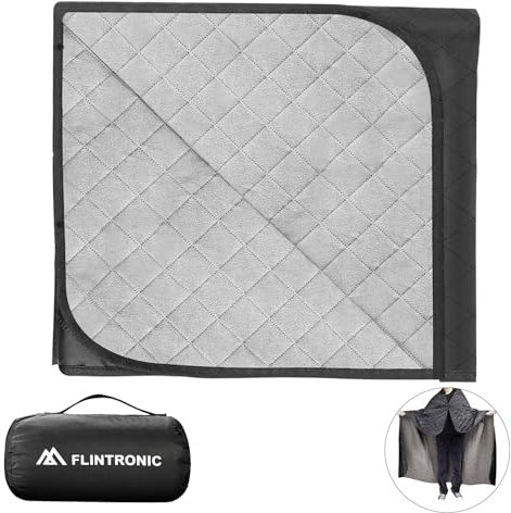 flintronic Manta de Picnic Impermeable, 200x145cm Manta de Forro Polar y Cálida para Exteriores, Plegable y Resistente al Viento, con Botón a Presión, para Camping, al Aire Libre, Senderismo, Viajes