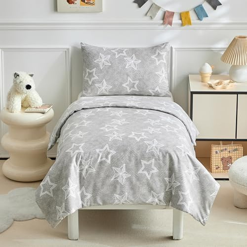 JHCHMX Set med påslakan och örngott, stjärna för småbarn sängtäcke set, vändbart set för småbarn för pojkar flickor-stjärna, 120 x 150 cm