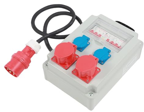 Hyuduo Boîte de Distribution d'énergie de Construction, Matériau PC, Fonctionnalités de sécurité Polyvalentes, Boîte de Distribution d'énergie de Prise Extérieure Portable pour Les Chantiers de