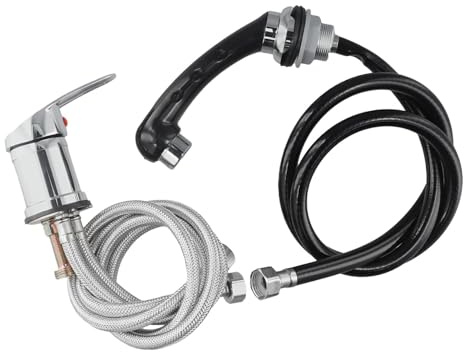 BlesConi Rubinetto miscelatore con doccetta estraibile e tubo flessibile da 120 cm, cromato monocomando ad alta pressione per sedia shampoo e barbiere station