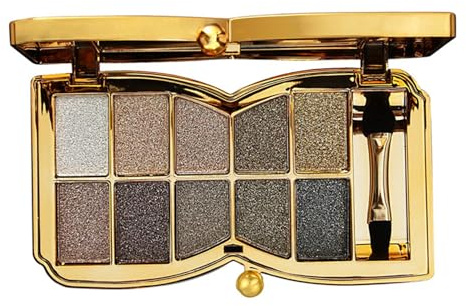 Glitter Eyeshadow Palette, 10 Colors Sparkle Shimmer Eyeshadow Palette, Waterproof Sweatproof Long-Lasting Glitter for Birthday/Valentine's Day