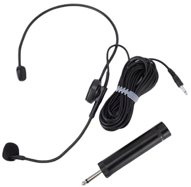 Yanmis Microfono con Cuffia, Jack da 3,5 Mm Suono Hi-Fi Microfono con Asta Regolabile Flessibile a 360° con Cavo da 1,2 M, per Presentazioni di Canto Amplificatore Vocale Presentatore