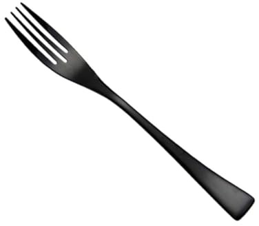 NIYANGLE Forchetta da Tavola in Acciaio Inox Nero Opaco, Posate Occidentali per Casa e Ristorante, Forchetta per Servire Carne e Cibo, Stoviglie da Pranzo Resistenti e Raffinate